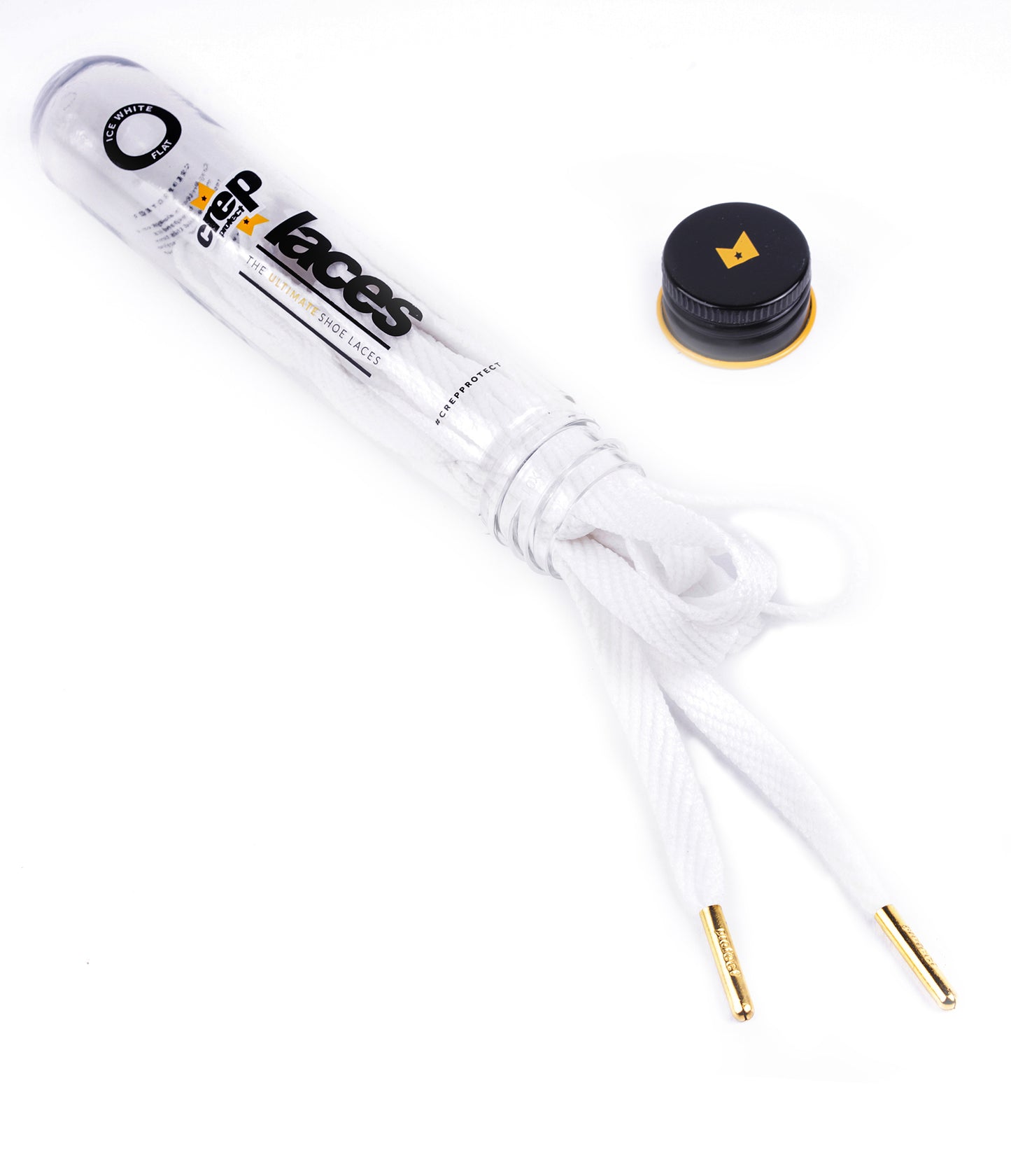 white shoe laces flat
